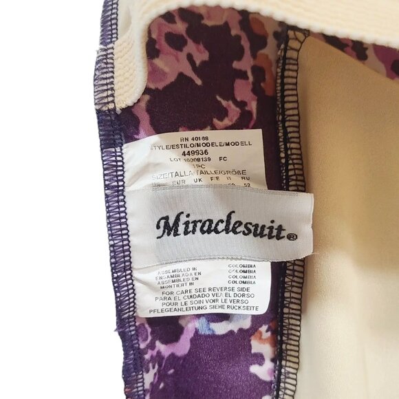 Miraclesuit One Piece size 12/14 Plum Paisley Ruched Tummy control Swimsuit - Picture 14 of 14